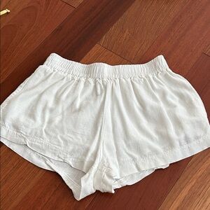 Princess Polly off white  Elastic Waist Shorts
